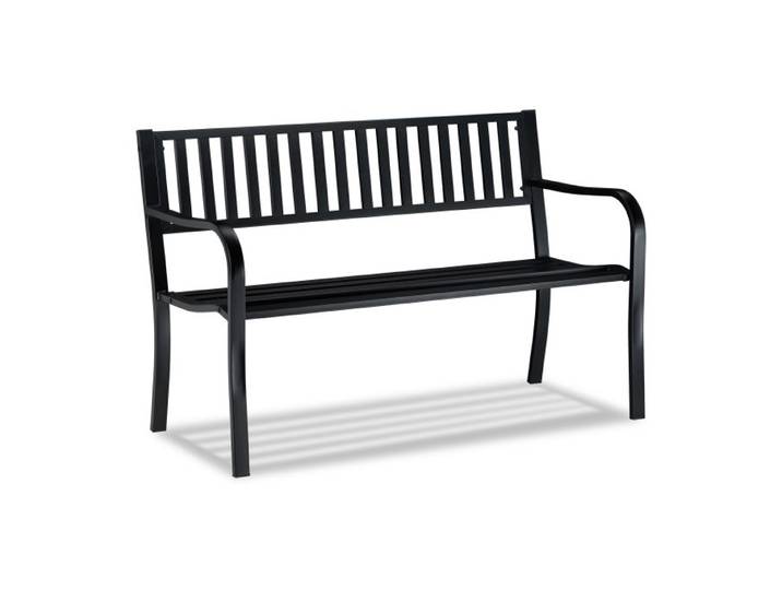 Relaxdays Banc de jardin métal noir