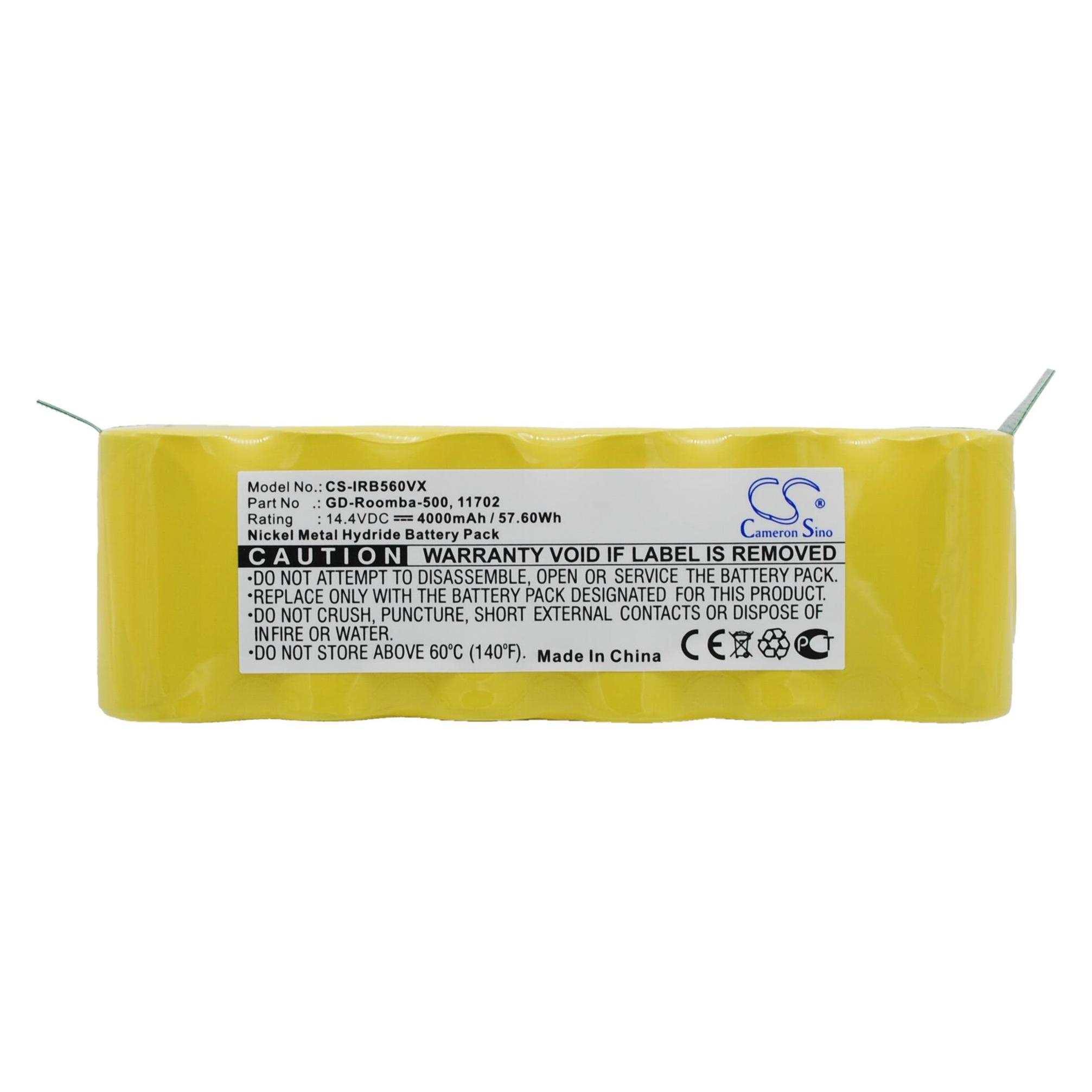 CS Cameron Sino Vacuum Cleaner Battery for iRobot Roomba & Auto Cleaner et al. 4000mAh, IRB560VX (CS-IRB560VX)