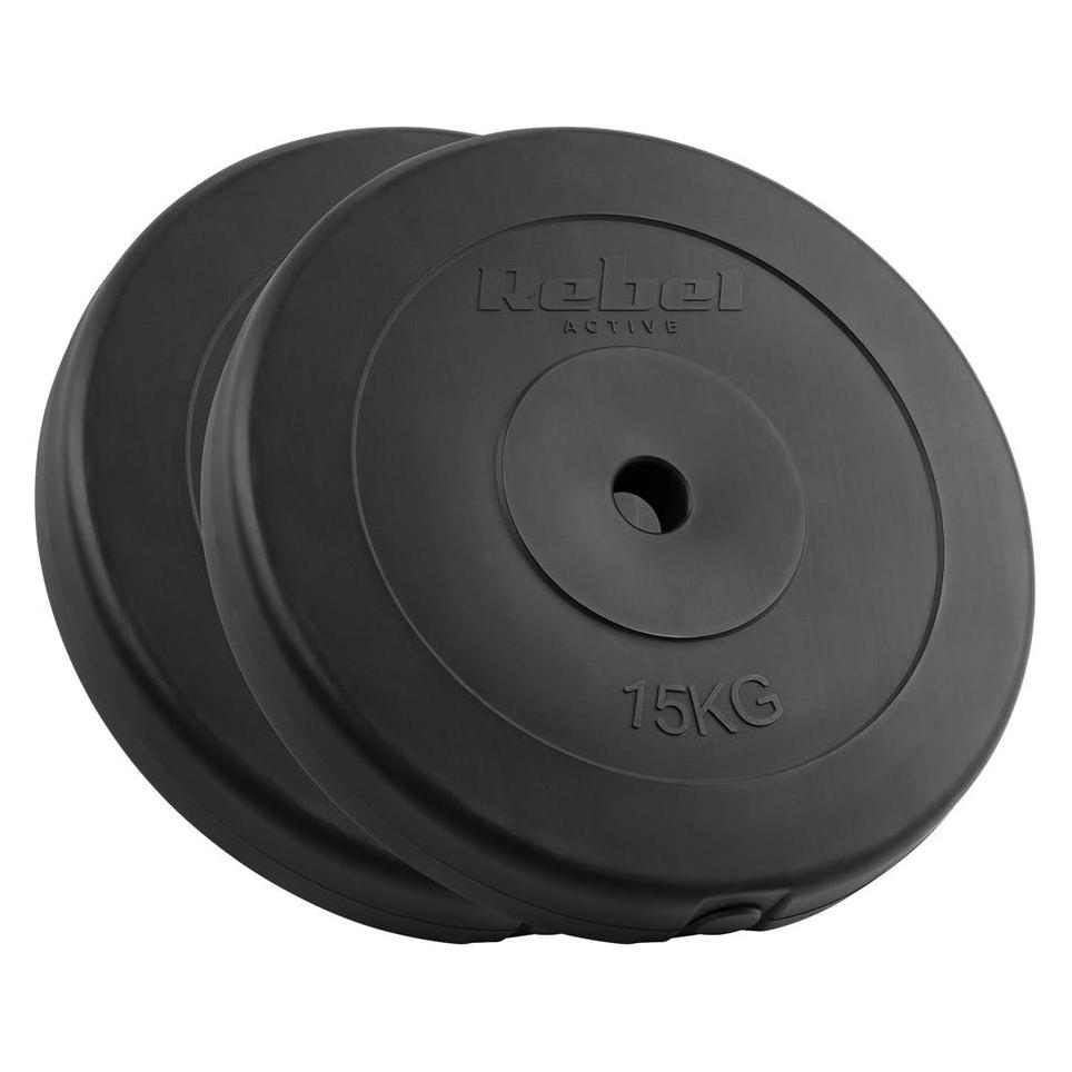 Rebel Bitumen-Gewichtssatz 2x15kg Bohrung 31mm Classic Disc ACTIVE (2 x 15 kg) (RBA-2118)