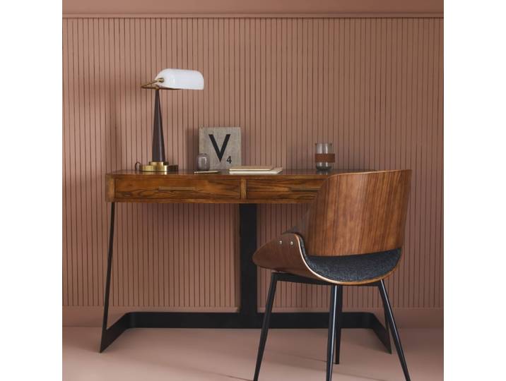 Bureau en métal et chêne brûlé - l120 cm