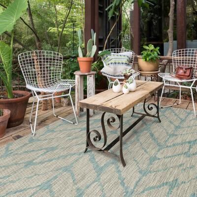 The Curated Nomad Claremont Chevron Pattern Indoor/ Outdoor Area Rug