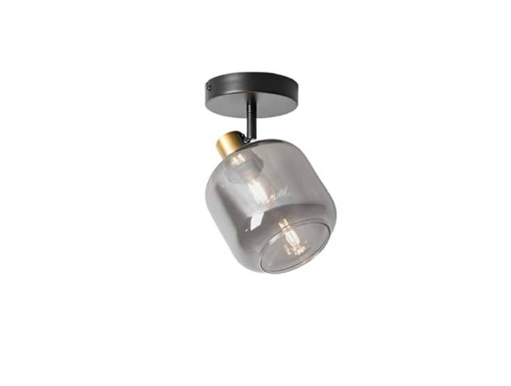 Qazqa zuzanna - Spot plafond\, plafonnier - 1 lumière - L 14 cm - Noir et Or - Design - éclairage intérieur - Salon I Chambre I Cuisine I Salle à manger
