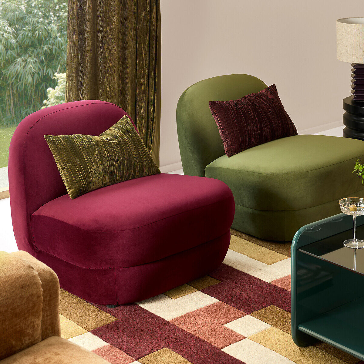 LA REDOUTE INTERIEURS Housse de coussin panne de velours, Susana