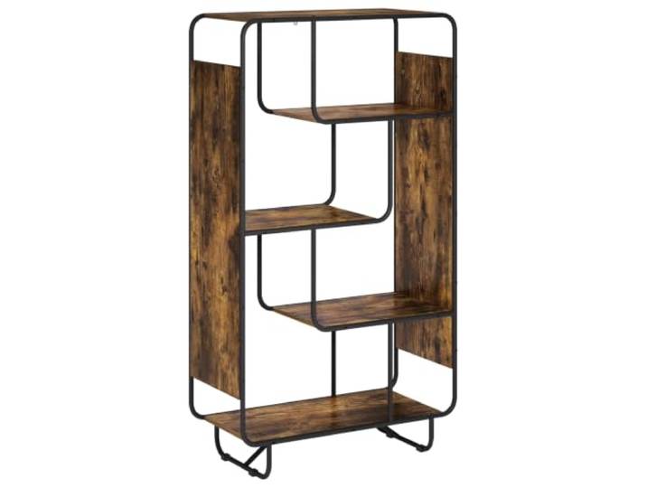 HKTMGDNG Highboard 5-Etagen Küchenregal 80x37.5x144 cm Räuchereiche Stabiles Standregal aus Holzwerkstoff mit Stahlgestell für Küche und Esszimmer. 5 offene Fächer bieten reichlich Stauraum.