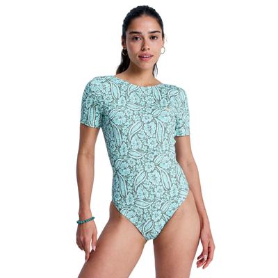 Badeanzug ROXY "Sun Babe", Damen, Gr. XXL, grün (oil grün wildside paisley), Polyester, Badeanzüge Badeanzug