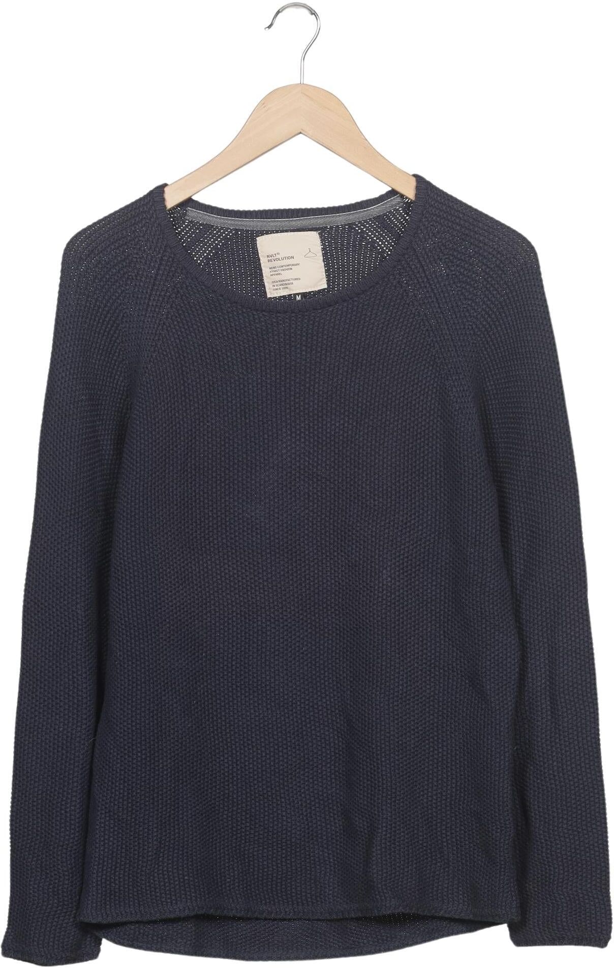 Rvlt revolution Herren Pullover, Marineblau, Gr. M, Baumwolle - Second Hand