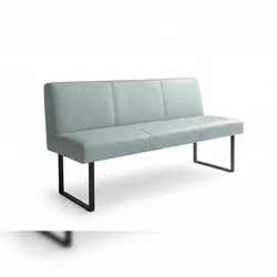 KAWOLA Esszimmerbank ELEEN Leder hellblau 123cm