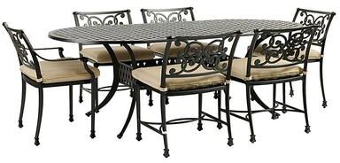 "Amalfi 7-Piece 84"" Oval Dining Set with 6 Cushions - Ballard Designs"
