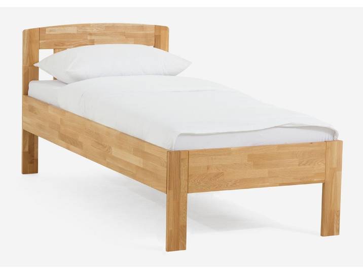 Holzbett massiv Jasmine , Wildeiche honig geölt , 90x210 , Kopfteil 1 ohne Fußteil