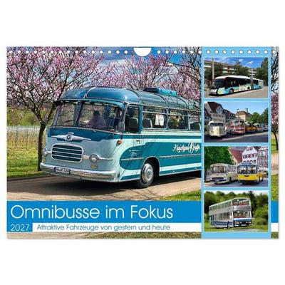 Omnibusse im Fokus (Wandkalender 2027 DIN A4 quer), CALVENDO Monatskalender