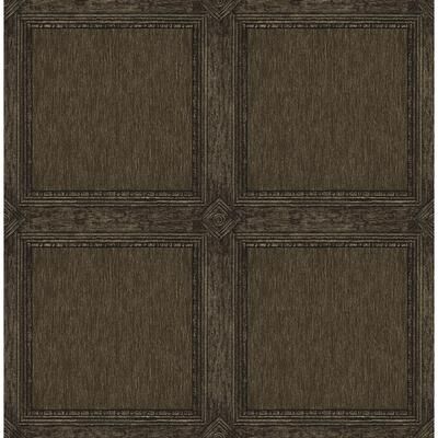 Chris Loves Julia x A-Street Prints Moorland Dark Brown Wood Panel Wallpaper