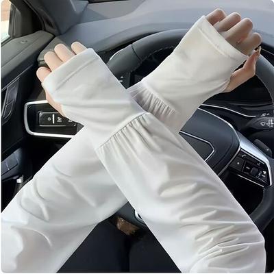 UV-Schutz kühlende Armschoner atmungsaktives dehnbares Sonnenschutzmittel für Outdoor-Leichtpolyester perfekt für Sommer-Sonnenschutz-Zubehör lässige Outdoor-Bekleidung dehnbares Material