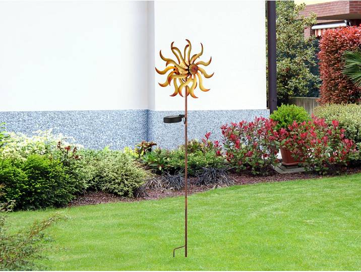 GLOBO 36573 Solarleuchte Metall goldfarben antik, LED