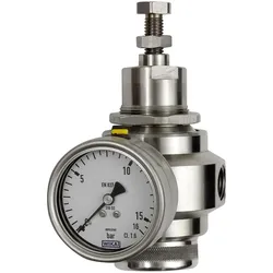 Riegler, Zubehör Druckluftwerkzeug, Druckregler Edelstahl 1.4401 BG1 G3/8 0,4 bis 4,0 bar