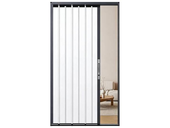 Falttür Aluminium Falttür Kleiderschrank mit Weißem Paneel & Schiene Maßgefertigte Verdunkelnde Falttür für Verschiedene Öffnungen Wohnung Schlafzimmer