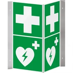Dreifke® Rettungs-Nasenschild Erste Hilfe und Defibrillator, Kunststoff, 200x400mm