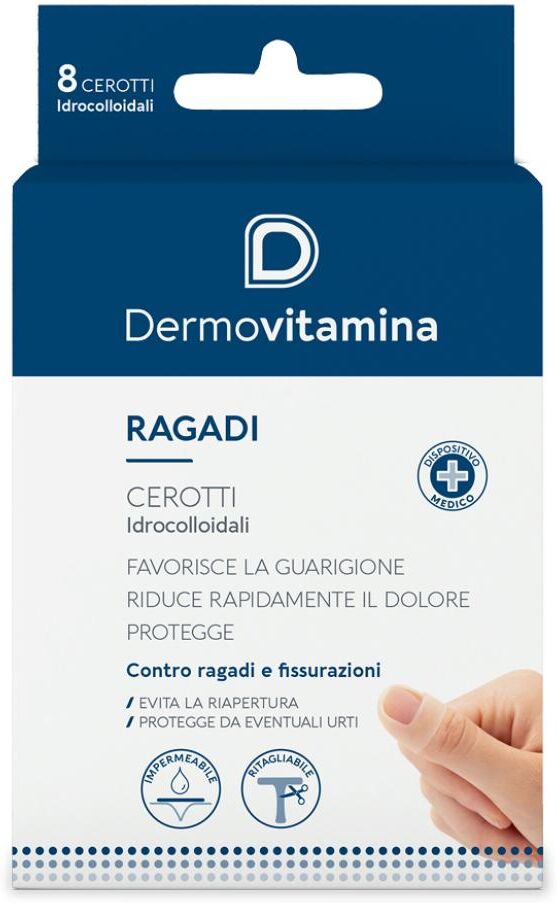 PASQUALI SpA Dermovitamina Ragadi Cerotti Idrocolloidali contro Ragadi e Fissurazioni, 8 Pezzi