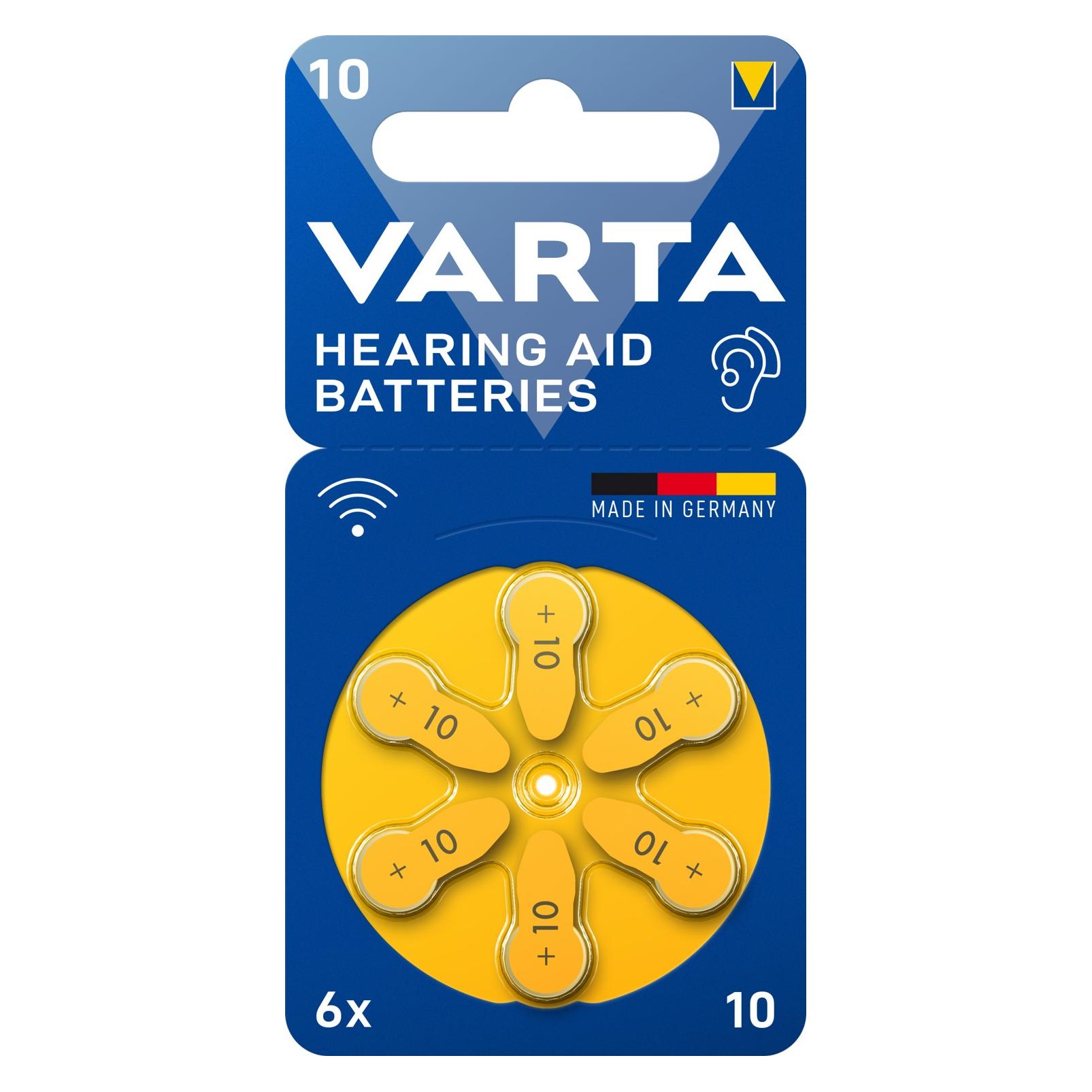 Varta Hörgerätebatterien Typ 10 1.4V (6-Pack) (6 Stk., PR70, 105 mAh) (24610101416)