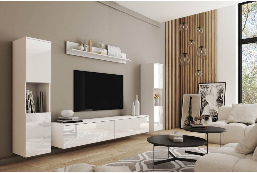 Wade Logan Criddle TV Stand for TVs up to 78" White 78"
