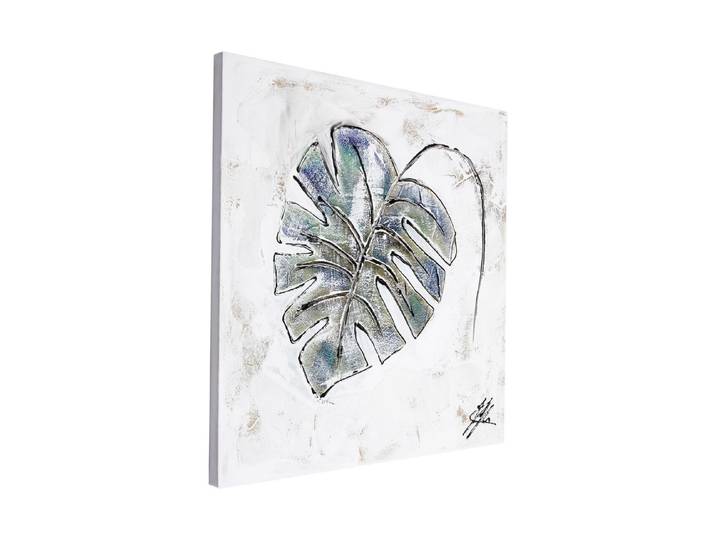 Wandbild handgemalen 50x50 Leaf