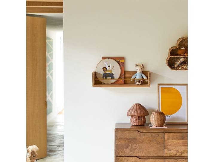Kinder-Wandregal aus massivem Teakholz 60 cm - Natur - Teak