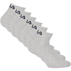 FILA Unisex Quarter Socken, 6er Pack - Kurzsocken, Training, Sport, Logo (2x 3 Paar) Grau / 39-42
