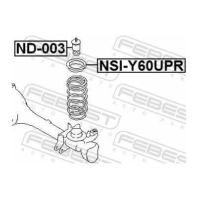 FEBEST Anschlagpuffer, Federung ND-003 Vorderachse für NISSAN