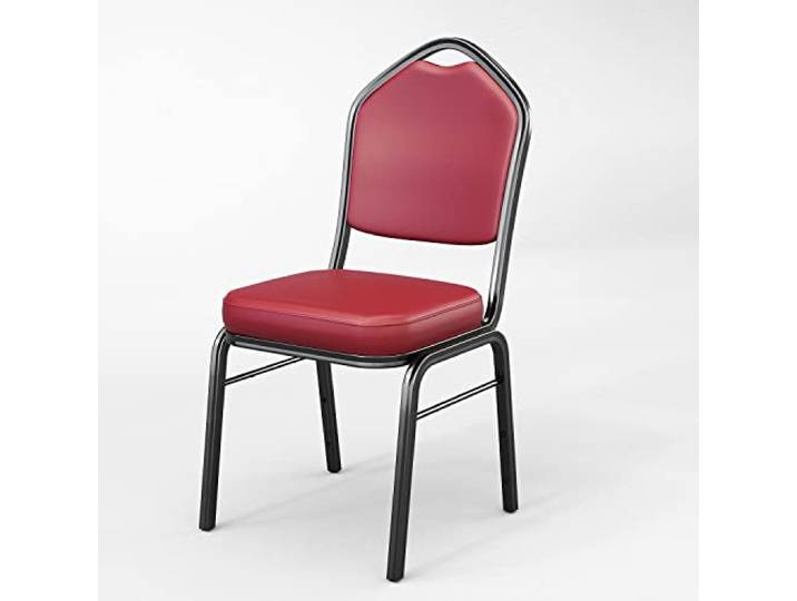 GGMMÖBEL Alexa 2-er Set Bankettstuhl Bankettstühle Bistrostuhl Saalstühle Konferenzstuhl Gastrostuhl Leder Rot Stapelbar