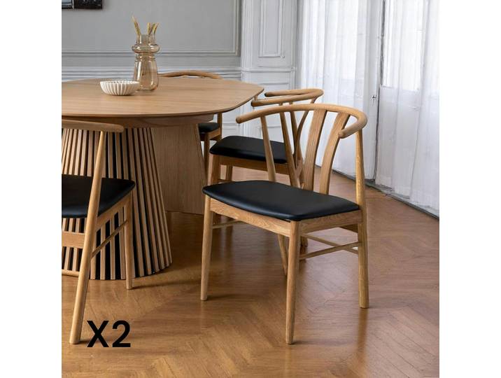 Chaise design en chêne (lot de 2) BERLIN - Naturel