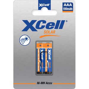 XCell Akku Solar, 1,2 V, 550 mAh, AAA, NiMH, 2 Stück