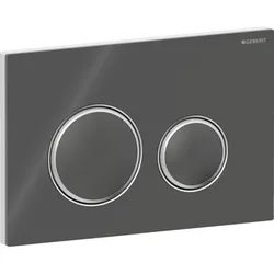 Geberit Sigma50 BetPl., rund, 2-Mengen-Sp. chrom glänzend / lava, Glas