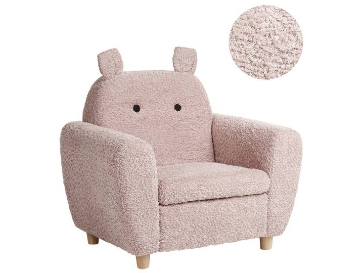 KINDERSESSEL Nilpferd Bouclé Pastellrosa Maribo
