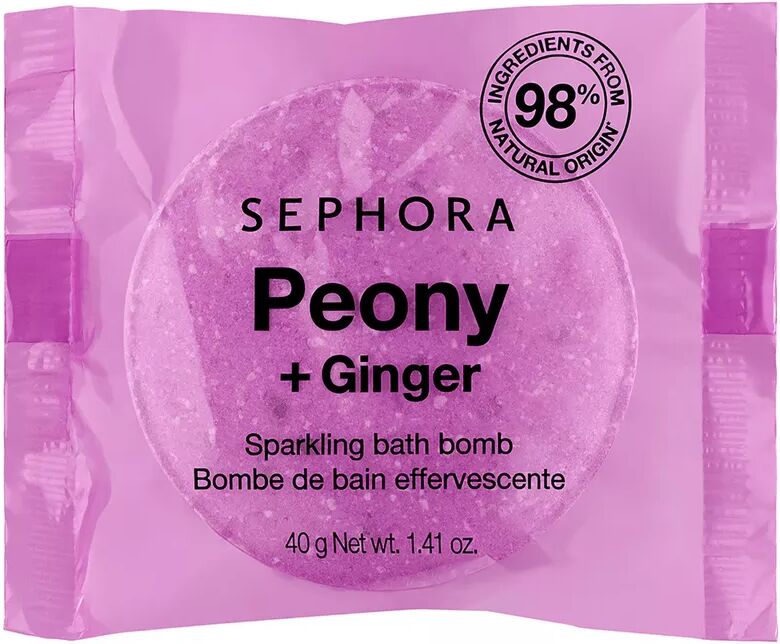 SEPHORA - Sprudelnde Badebombe - Färbt und parfümiert das Badewasser, 40 g, Peony + Ginger
