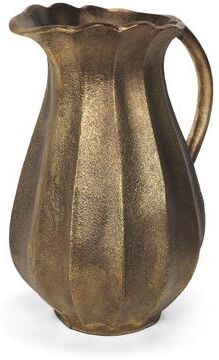 Mercana Anya Antiqued Brass Scalloped Petal Cast Metal Jug