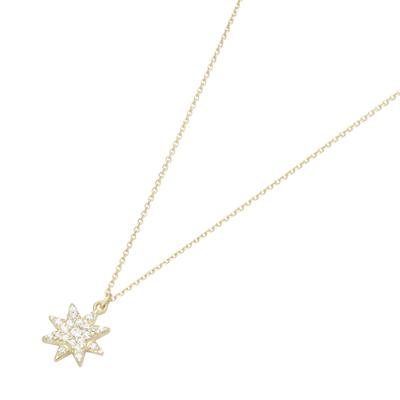 Goldkette LUIGI MERANO "Stern mit Zirkonia, Gold 375", gold, Halsketten, Damen, 45cm, Gelbgold 375, Goldkette