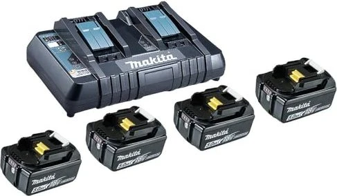 makita Werkzeugakkus mit Schnellladegerät Power Source Kit Lithium-Ionen 4x 5,0 Ah