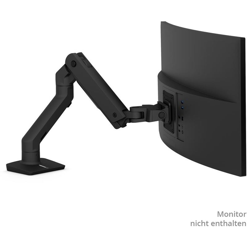 Ergotron HX Monitorarm in schwarzer Tischhalterung für Monitore bis 19,1kg