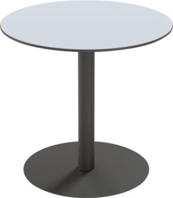 meet by Paperflow Outdoor-Tisch Cross, rund, Tellerfuß, Ø 800 x H 750 mm, grau/mattschwarz