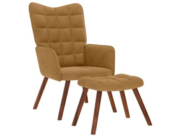 Heofavd Relaxsessel mit Hocker Braun Samt Fernsehsessel 2er Set
