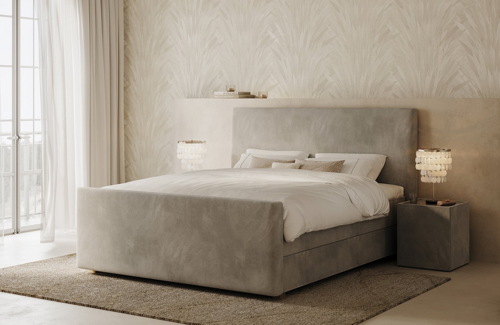 Swiss Sense Royal Olympus Boxspring voor volwassenen, grijs, met lades