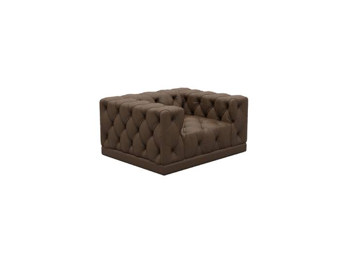 Design Echtleder Loungesessel „Malika“ Echtleder Dark Brown BLOOMINGLOFT Collection