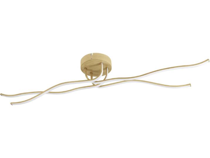 EGLO Deckenleuchte RONCADE 2 Wand- / Deckenlampe - Stahl, Alu - LED - 37W - IP20 , beige (hellbraun), 1, H: 18,5cm, 1 Stk., Leuchten, Wohzimmerlampe, Esszimmerlampe, Flur, Schlafzimmer, L110xB16xH18,5 cm, Deckenleuchte
