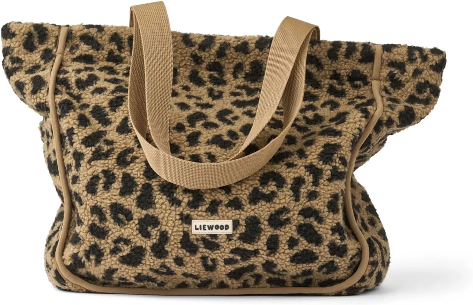 Liewood Tote Bag Façon Sherpa Reed Léopard Fibres Recyclées Beige taille unique