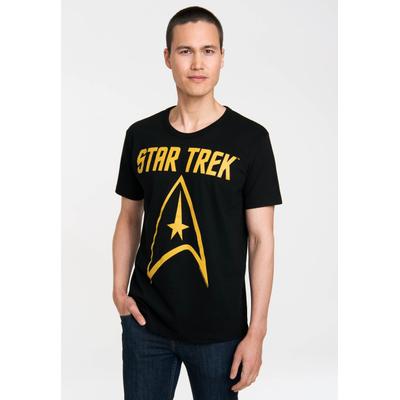 T-Shirt LOGOSHIRT "Star Trek Logo", Herren, Gr. XXL, schwarz, 100% Baumwolle, bedruckt, mehrfarbig, normal, Rundhals, Shirts T-Shirt, mit Star Trek-Logo