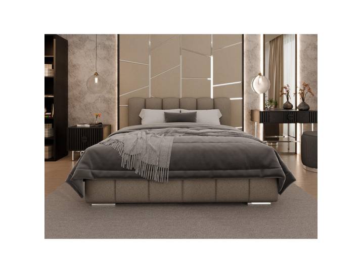Homesy Polsterbett Zaira 160x200cm – Elegantes Polsterbett für modernen Wohnstil, Zonierte Multi-Taschen-Federkern (24cm), braun, Braun, Holz, Mode, 140x200 cm, Schlafzimmer, Betten, Polsterbetten