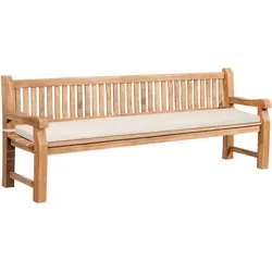 CLP Teakbank Daxon mit Sitzkissen 240 cm   Farbe: creme, Größe: 240 cm