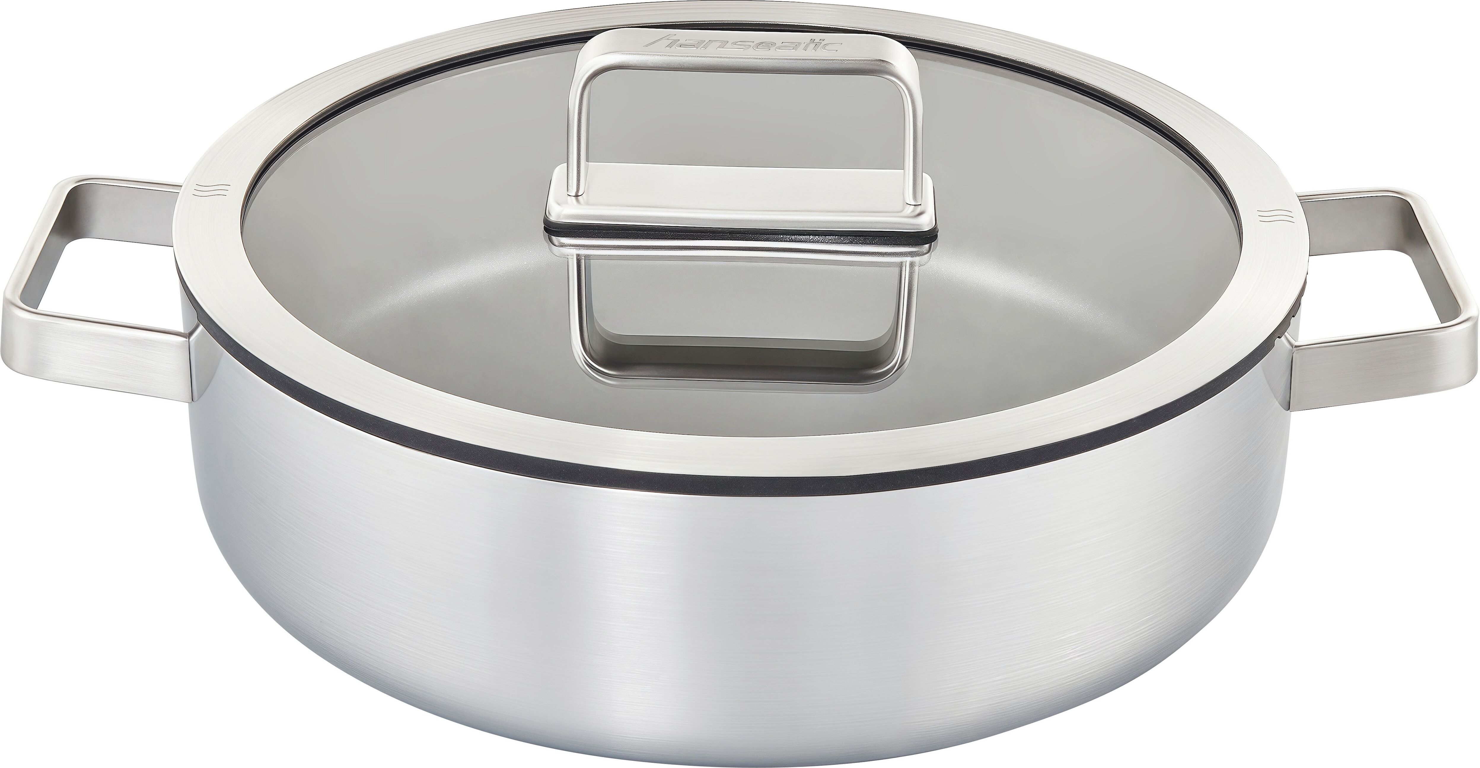 Pfannen-Set HANSEATIC "PREMIUM", silber (silberfarben), Pfannen, Pfannen-Set, mit Antihaftbeschichtung, für alle Herdarten, Induktion silberfarben Einheitsgröße