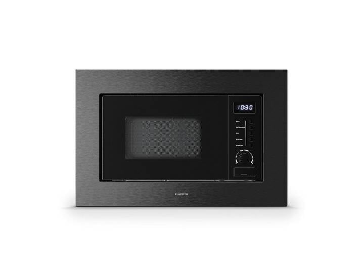 Klarstein Mikrowelle VeroSteel, Mikrowelle, Grill, 20 l, Einbau Microwave Grill 800 W 20 L LED Touch Schwarz