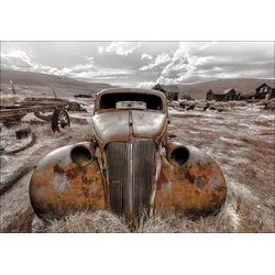 Aludibondbild LOST CAR (BHT 100x70x1,10 cm) - bunt - BHT 100x70x1,10 cm