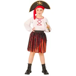 Kinder-Kostüm Piratin "Jenny", weiß/rot/schwarz